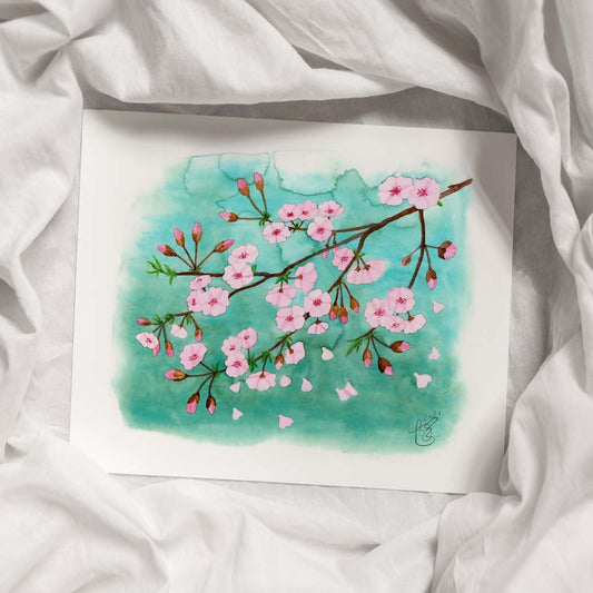 Sakura - Cherry Blossom Watercolor| Fine Art Print | Spring Decoration