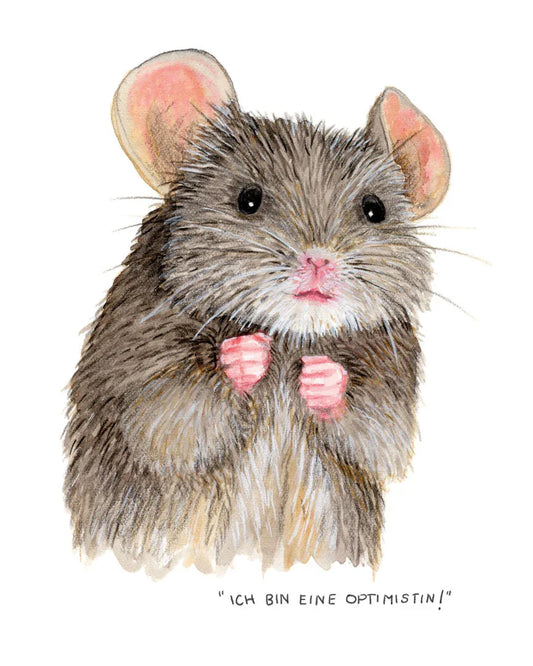 Niedlicher Kunstdruck mit süßer Maus und Spruch | Aquarell | Geschenk für beste Freundin | 14x17cm auf hochwertigem Aquarellpapier - Carasusan