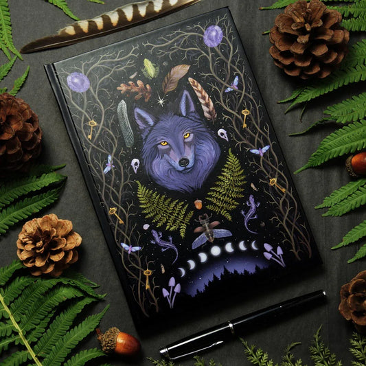 Journaling-Set Hexenwald | Notizbuch Din A5 mit Stickern und Washitape - Carasusan