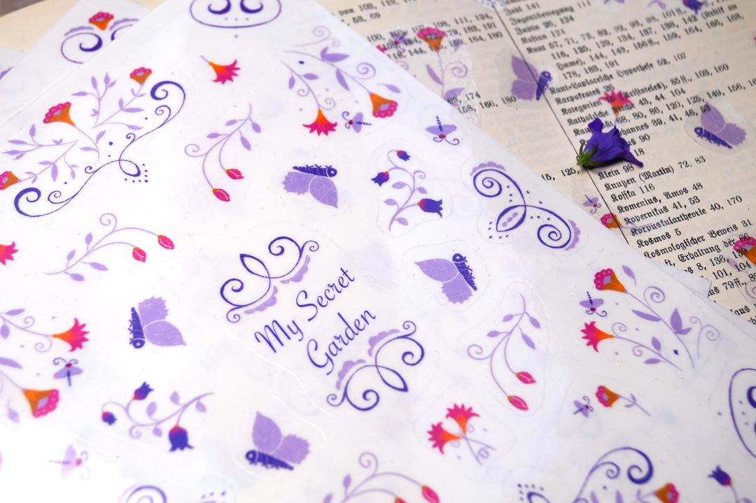 Sticker sheets Boho Flower Power transparent - Bullet journal supplies