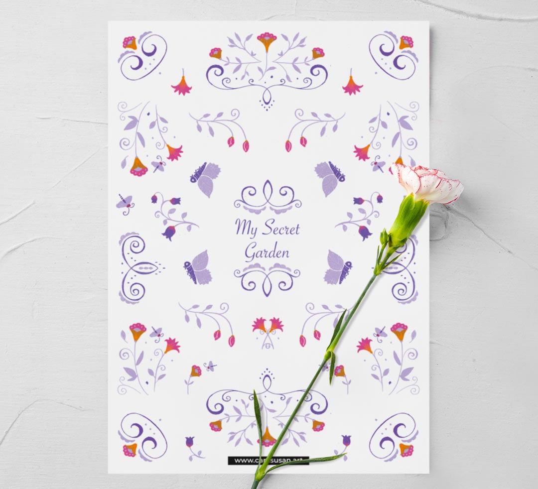 Stickerbogen Boho Flower Power transparent - Bullet journal Zubehör