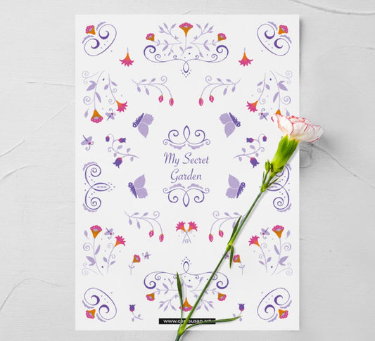 Stickerbogen Boho Flower Power transparent - Bullet journal Zubehör