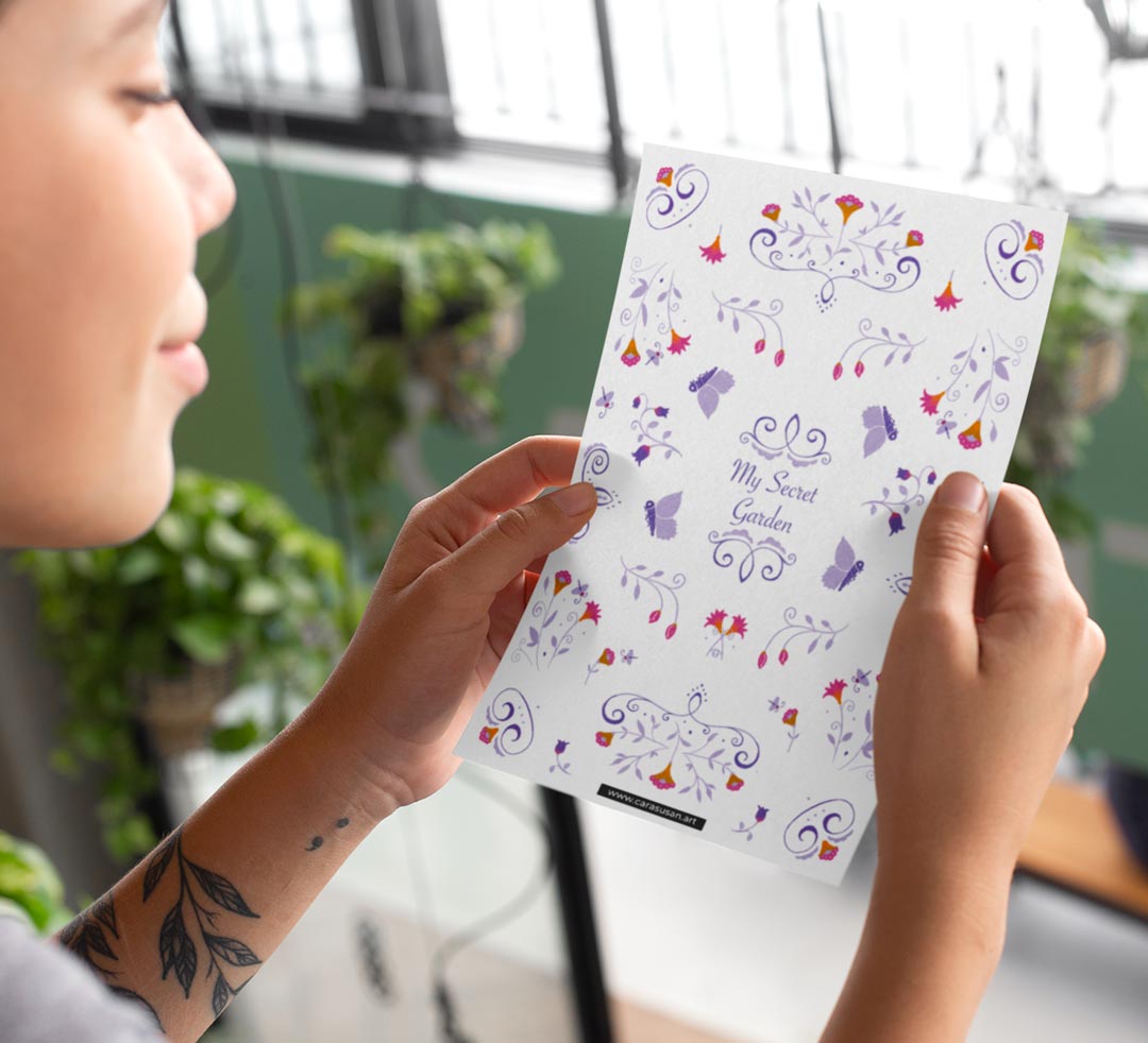Stickerbogen Boho Flower Power transparent - Bullet journal Zubehör