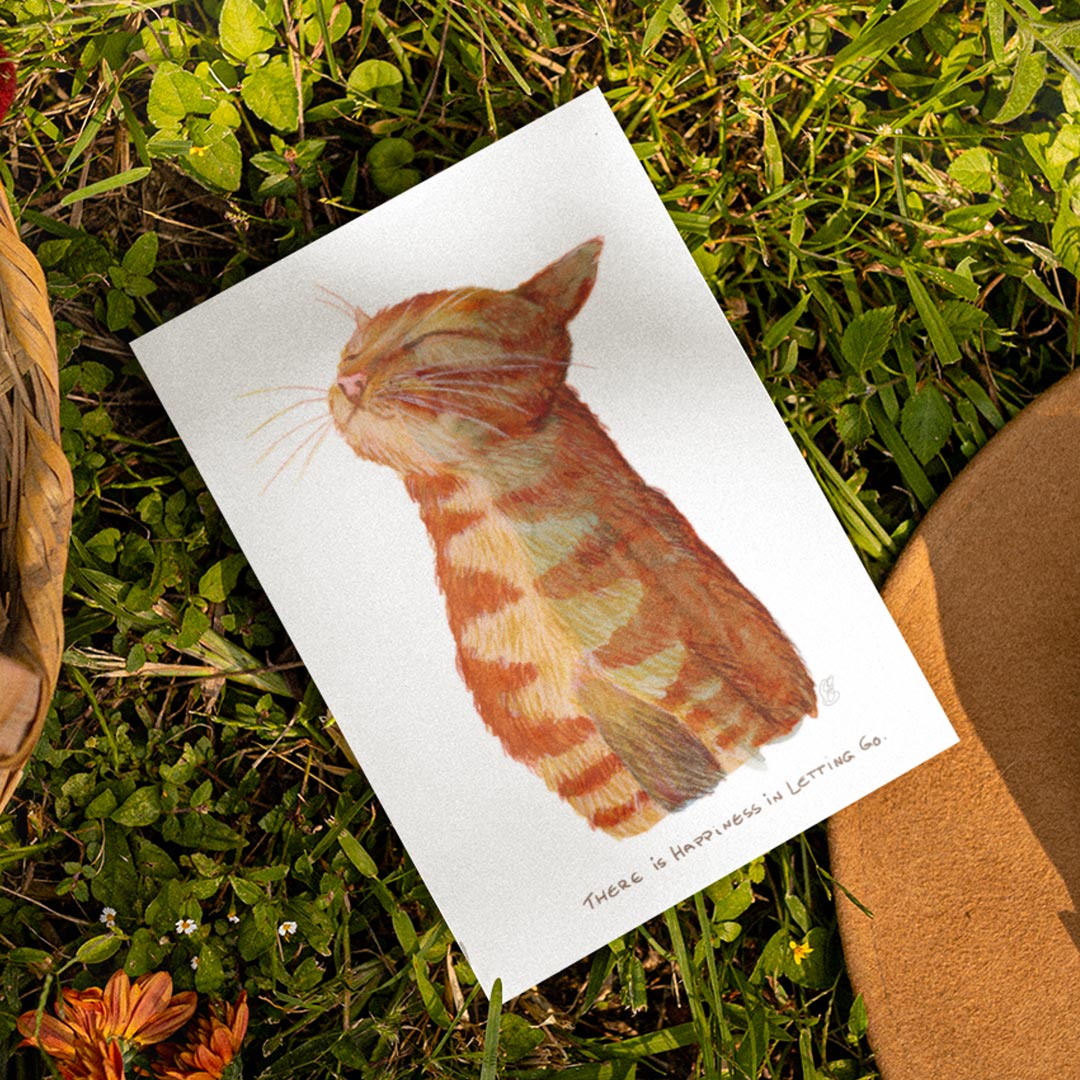 Happy Cat Postcard with saying Din A6 | Cat Wisdom
