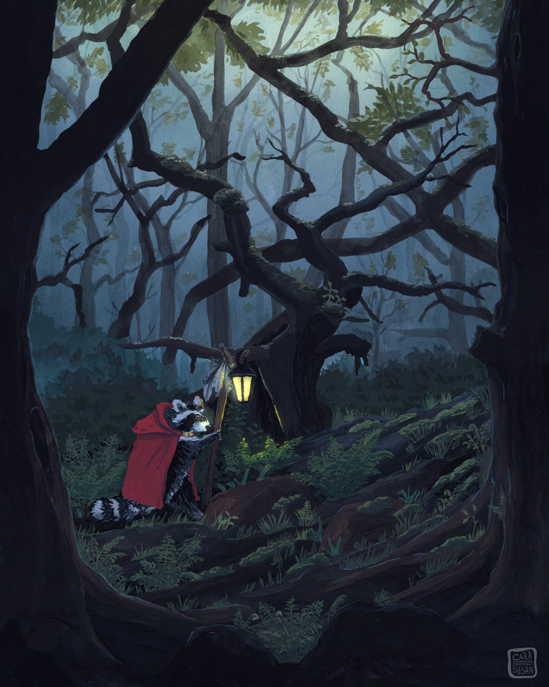Art Print 'Song of the Lantern Keeper' | 35x43cm | Gouache Painting