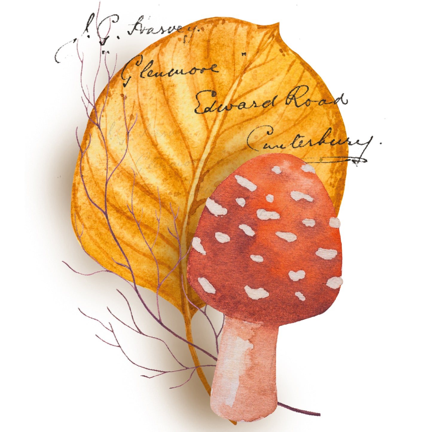 Stickerbogen 'Herbstlaub' botanische Illustrationen für Bullet Journaling, Deko und mehr