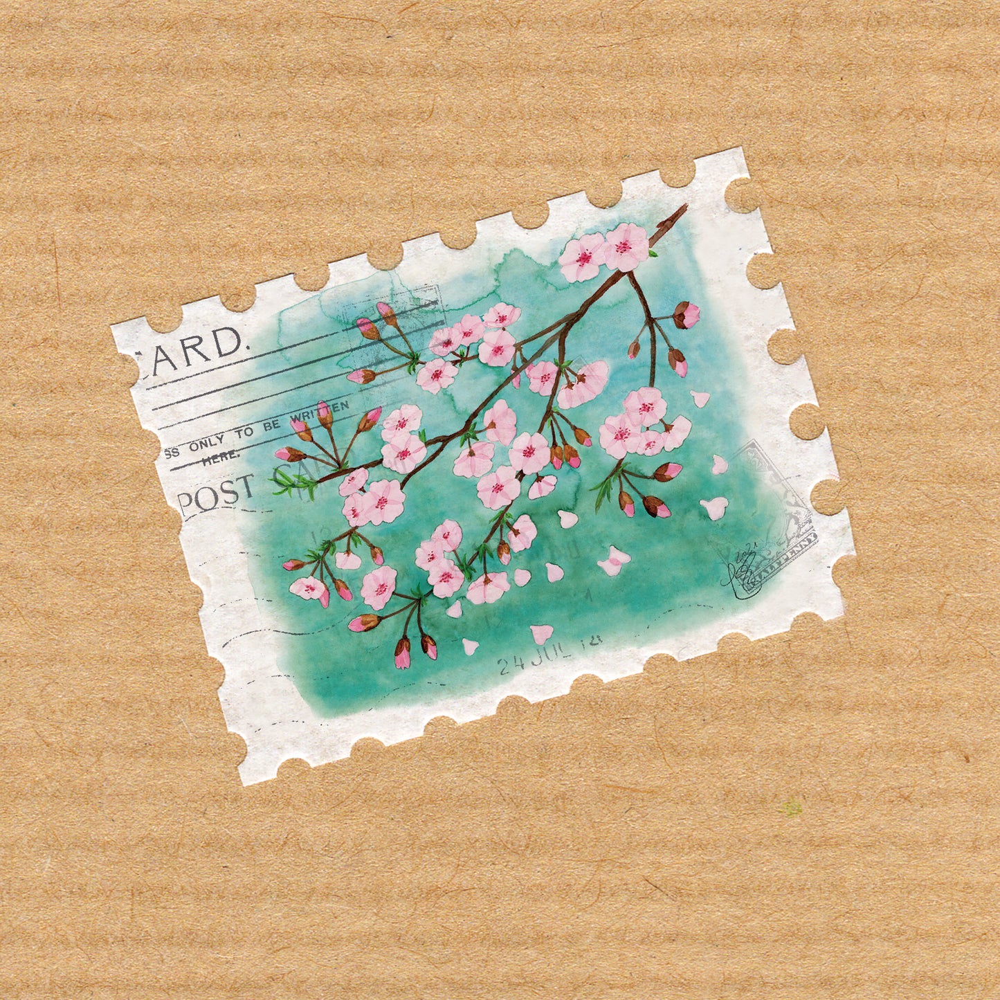 Washi Tape Stamps 'Whimsical Watercolor Illustrations' Stickers