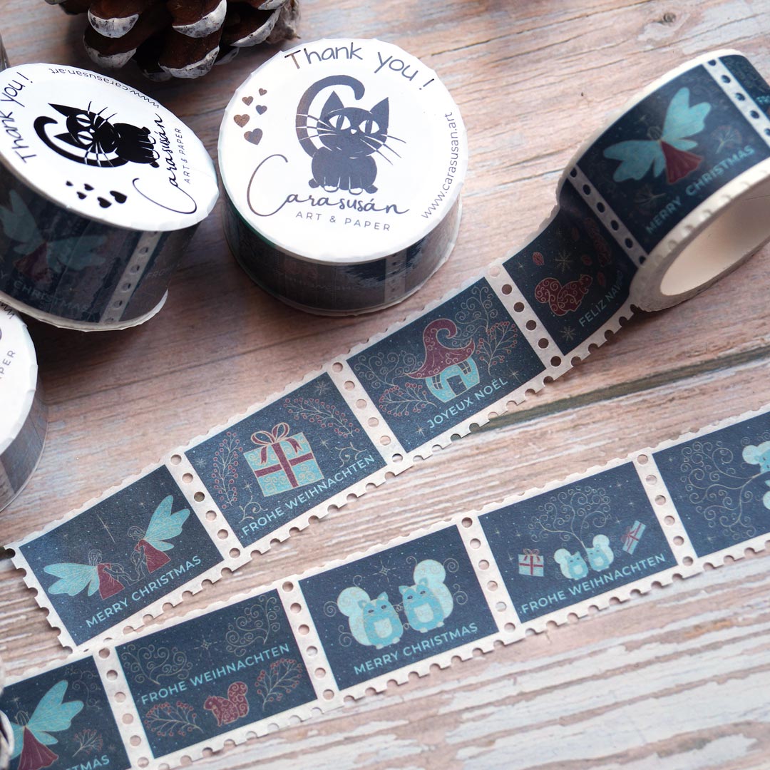 Christmas in icy blue - washi stickers for your christmas mail and decoration
