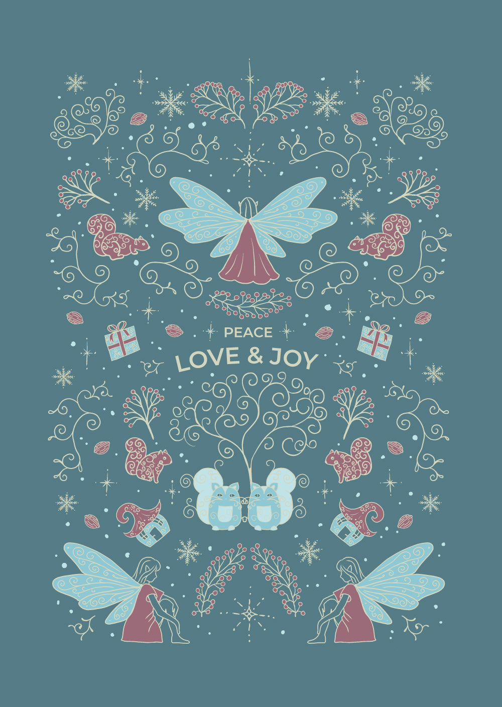 Winter themed Dot Grid Journal 'Fairy Core' | light blue with bullet pattern and ribbon bookmark | DinA5 | eco-friendly