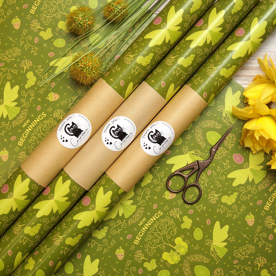 Wrapping paper 'Spring Elves' 50x70cm