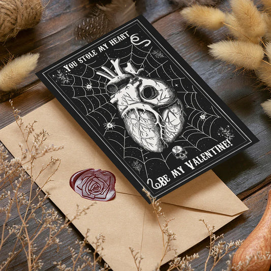 Valentins-Postkarte Dark Academia | Gothic | schwarz | DinA6 - Carasusan