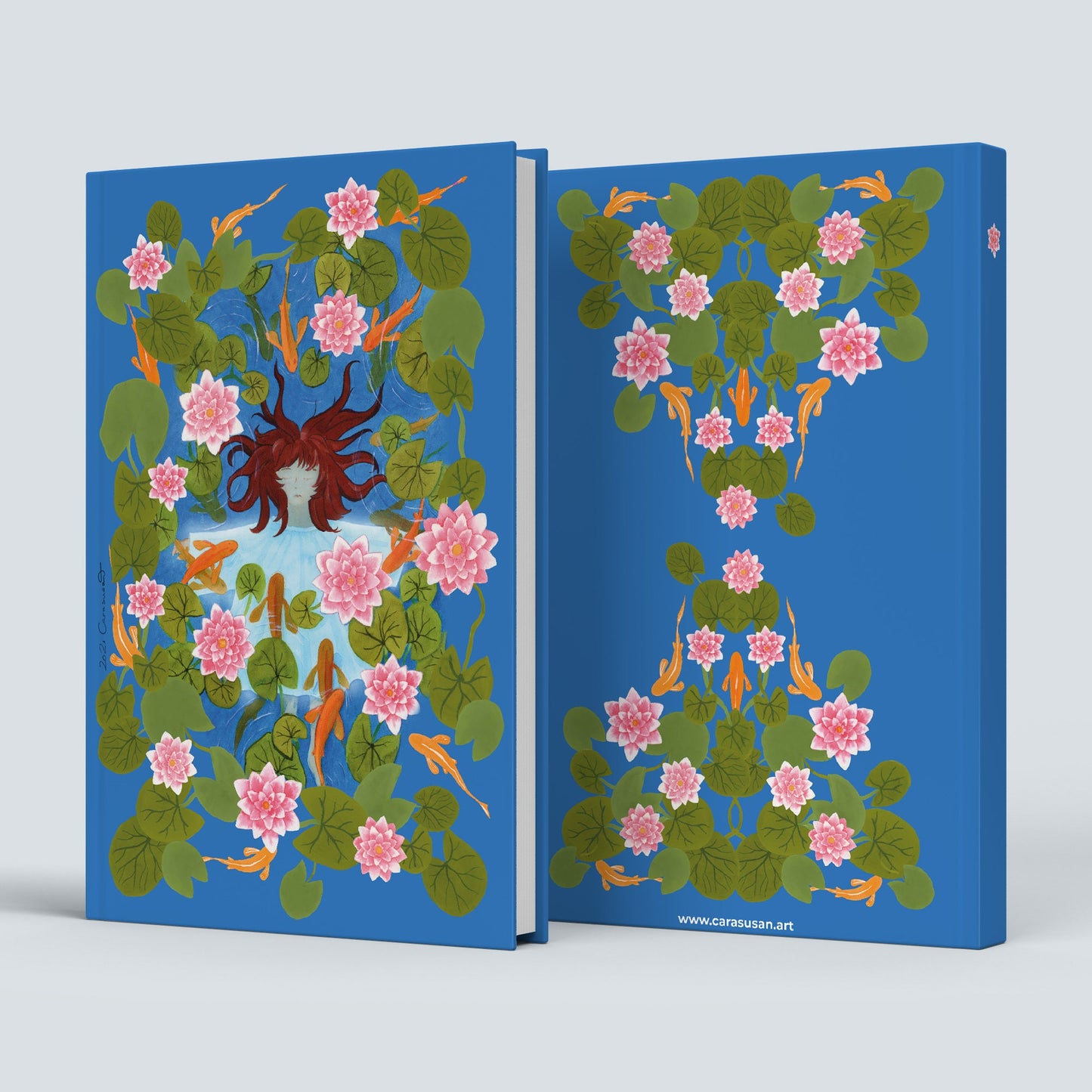 Diary 'Waterlily Girl' DinA5 blank with ribbon bookmark