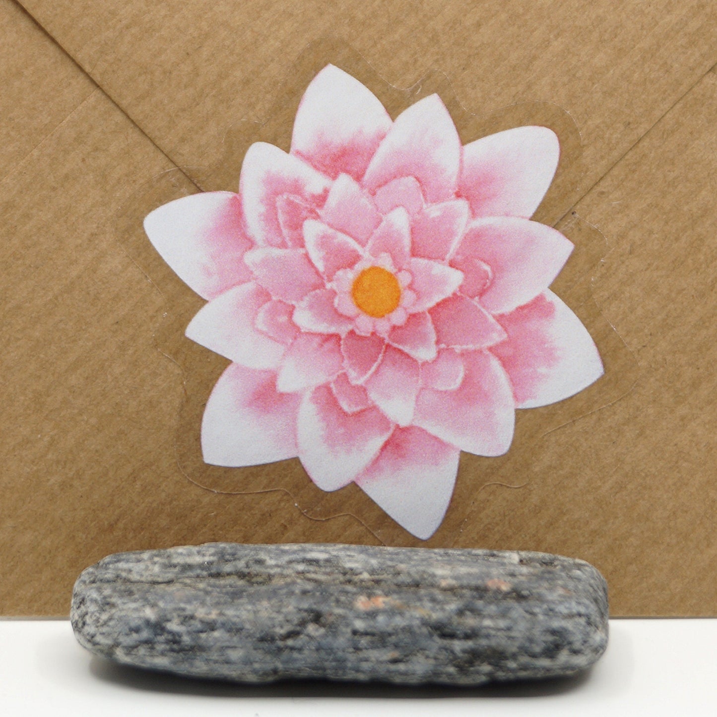 Sticker 'Waterlily', 3 pieces, transparent approx. 5x5cm water lily in watercolor
