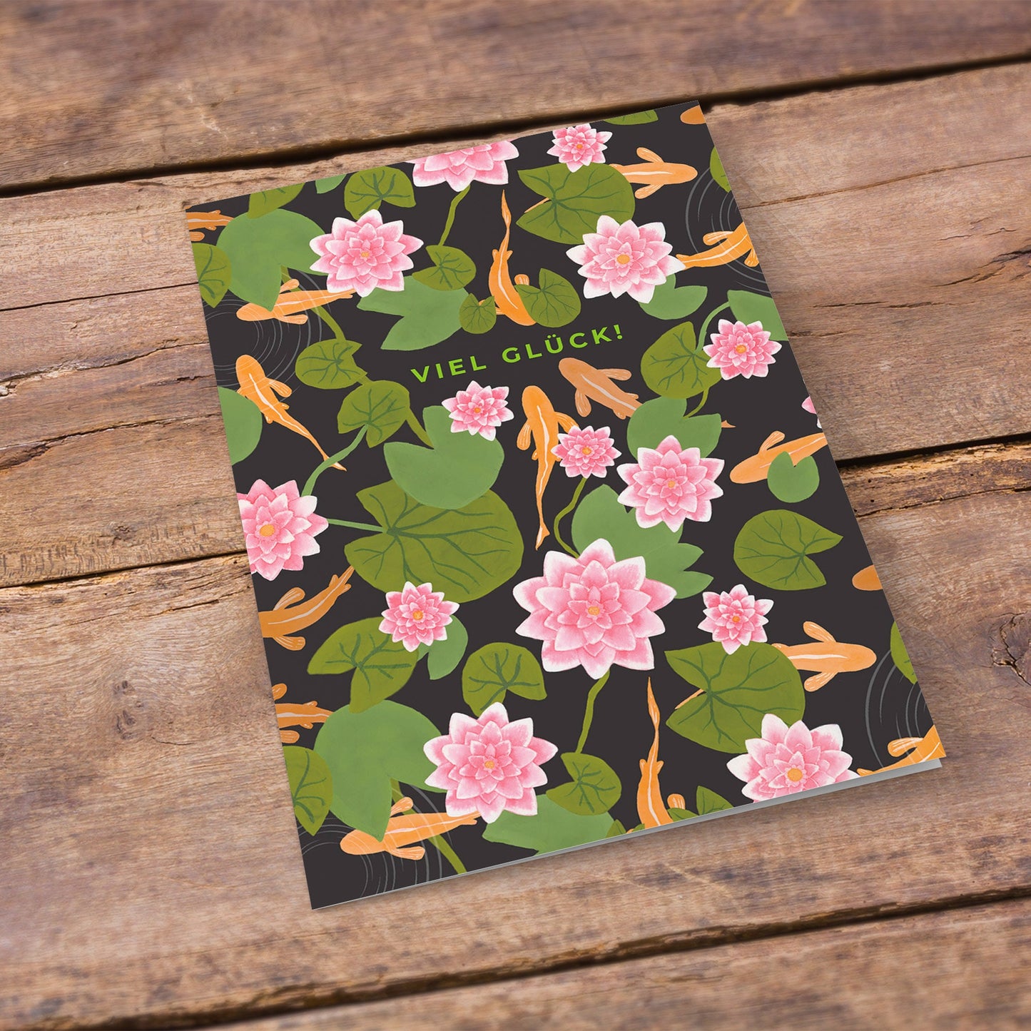 Greetings card 'Good Luck' with envelope made of kraft paper