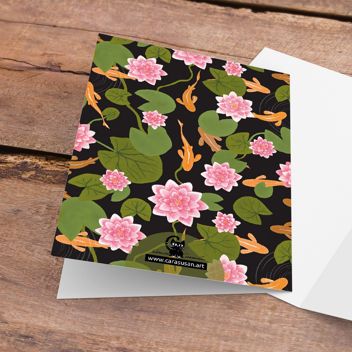 Greetings card 'Good Luck' with envelope made of kraft paper