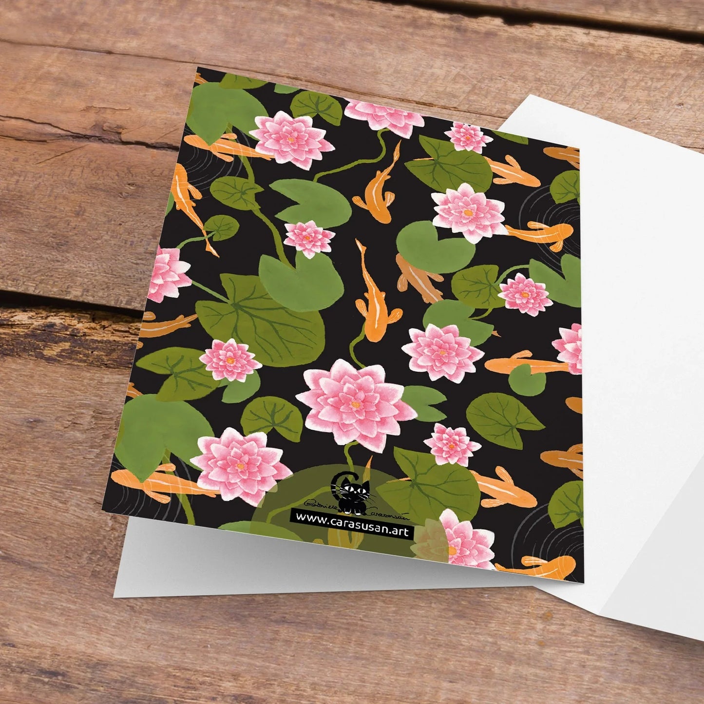 Glückwunschkarte 'Viel Glück' mit Umschlag aus Kraftpapier - Carasusan