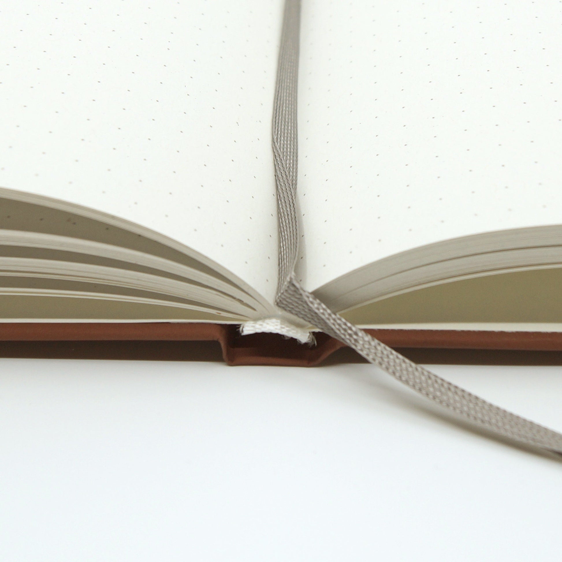 Dot grid Notebook Autumn leaves and moths, Journaling, diary, scrapbook, brown orange, with bookmark, gift for book lovers