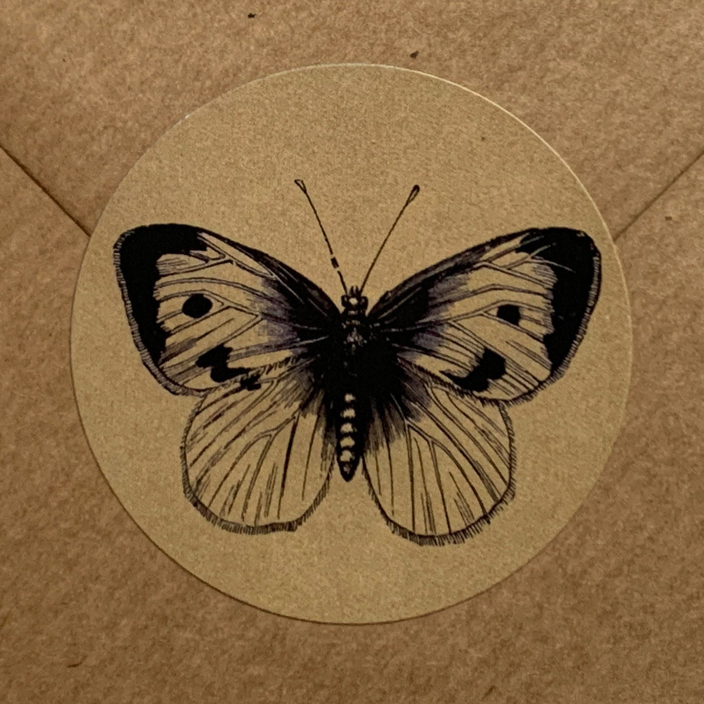 Briefsiegel 3x Schmetterling + 3x Vintage Handwriting | Dark Academia Sticker | 50mm rund