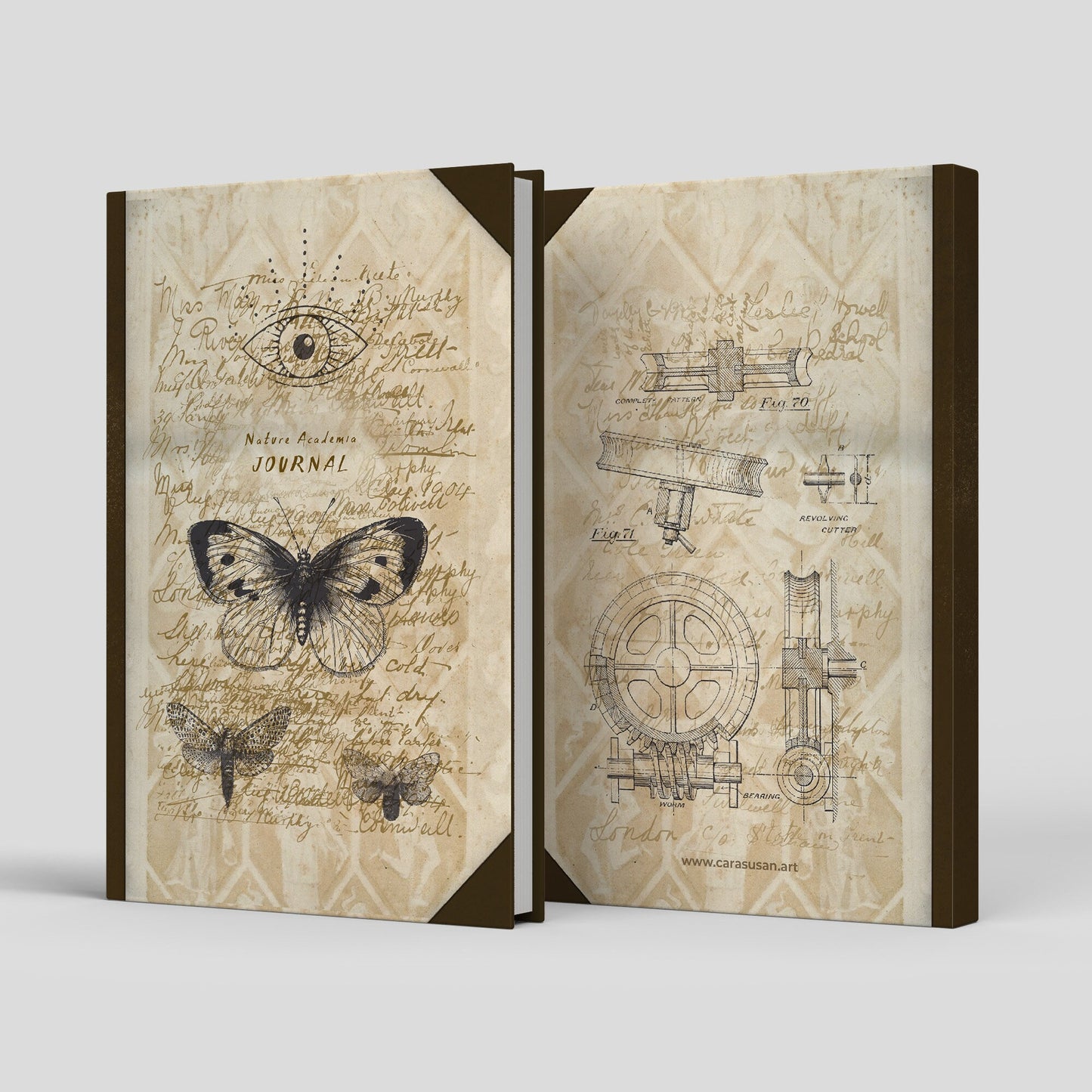 Dot grid notebook journal 'Butterfly' with ribbon marker on recycled paper