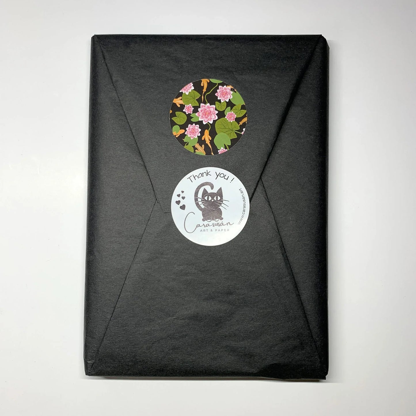 Notizbuch 'Seerosen' mit Punktraster und Lesebändchen - Bullet pattern Journal - Carasusan