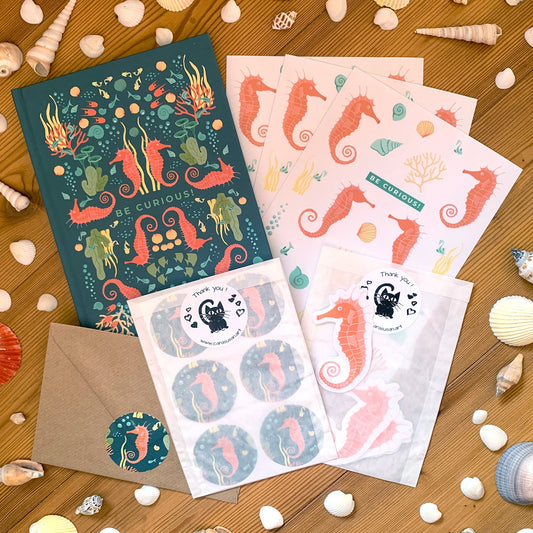 Bullet journal set "Seahorse" - Din A5 journal and 78 matching stickers