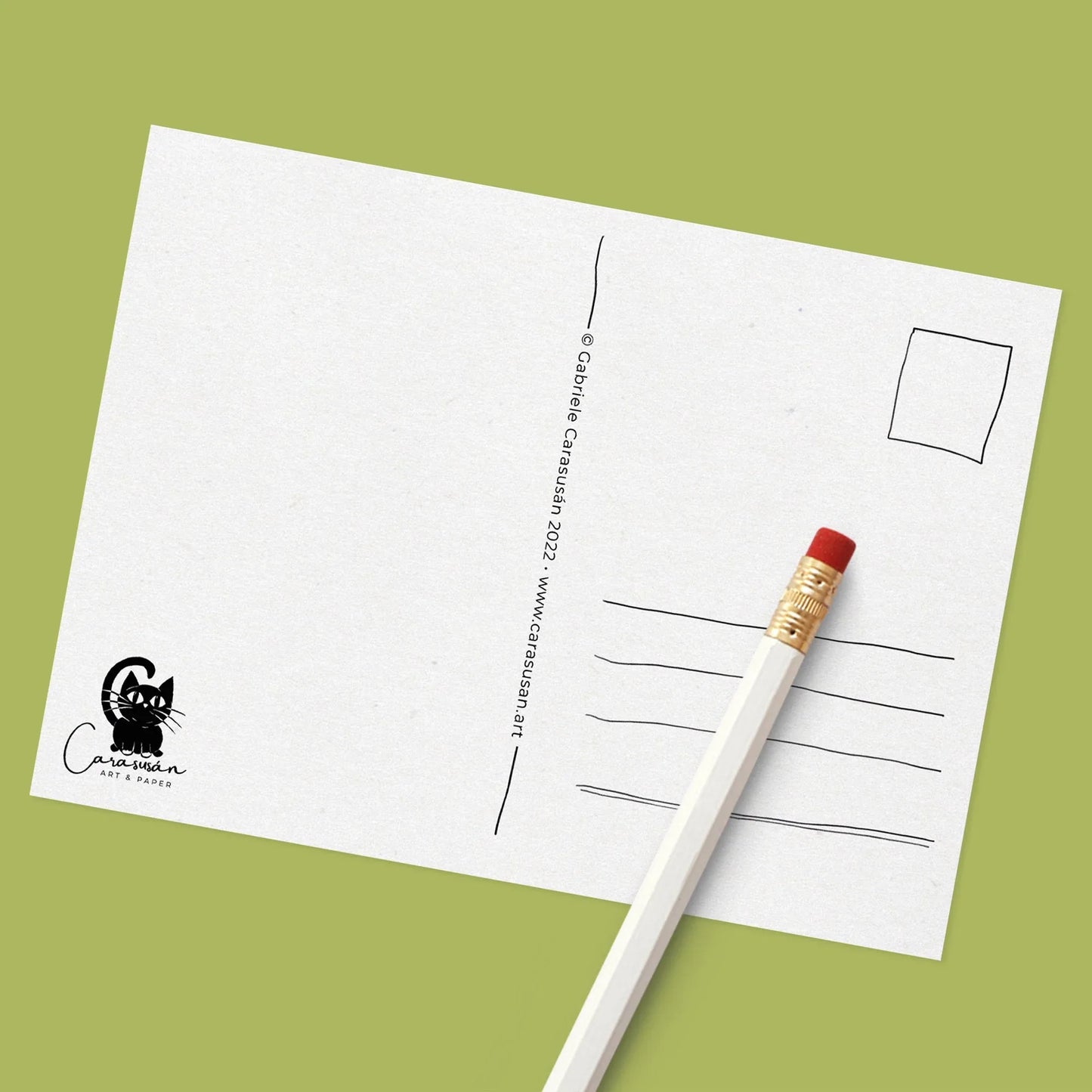 Oster-Postkarte 'Frühlingselfen' | pistaziengrün | DinA6 - Carasusan