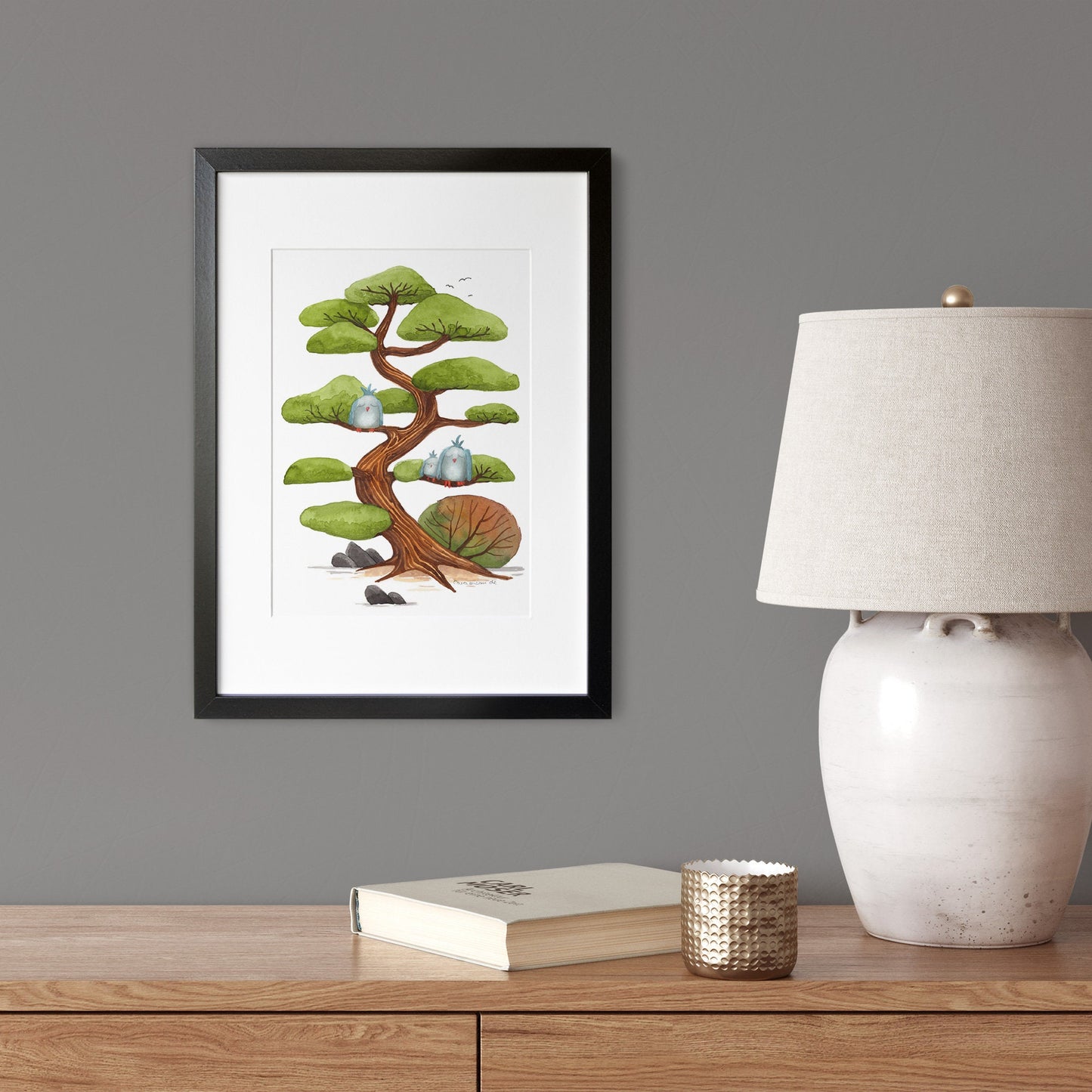 Art print 'Cloud Pine' on fine watercolor paper - hand-signed and limited