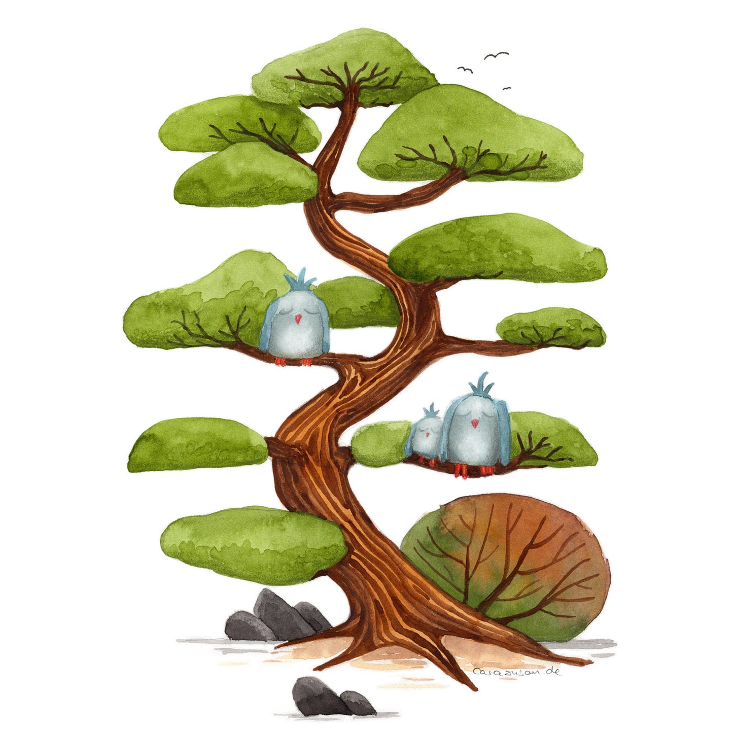 Art print 'Cloud Pine' on fine watercolor paper - hand-signed and limited