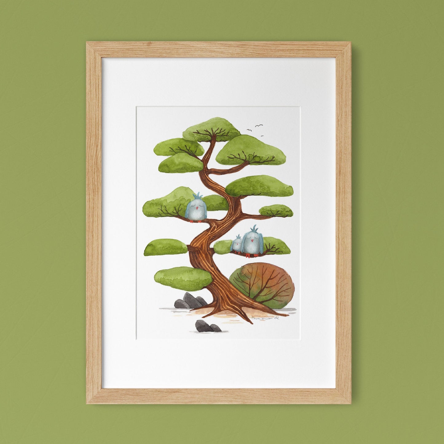 Art print 'Cloud Pine' on fine watercolor paper - hand-signed and limited