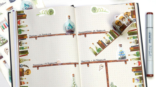 Witchy Wochenlayout für Dein Journal: Hexenregal Idee
