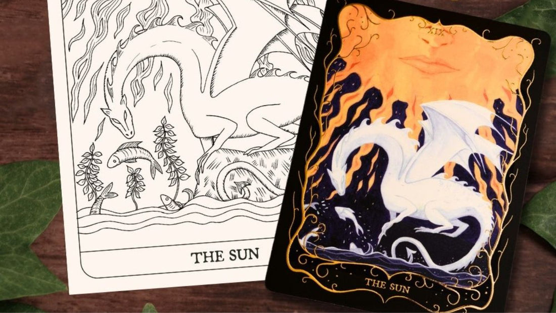 Kostenloses Tarot-Ausmalbild: The Sun