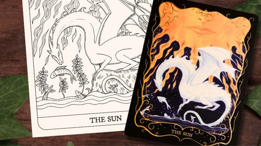 Kostenloses Tarot-Ausmalbild: The Sun