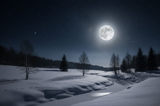 Rauhnächte - Nachthimmel im Winter mit Vollmond