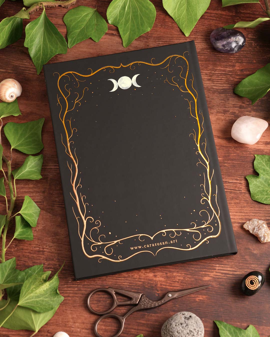 The Moon Tarot Notebook – A5 Hardcover Journal with Gold Foil