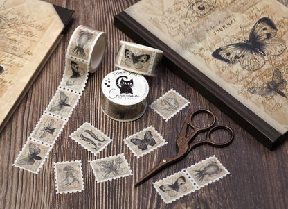 Washi Tape Set Dark Academia | Schmetterlinge + Scriptures - Carasusan