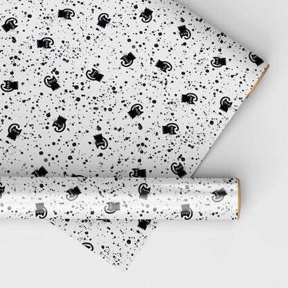 Set of 3 black and white cat wrapping paper sheets, minimalist cat design, high quality gift wrap for cat lovers