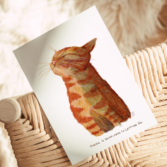 Happy Cat Postkarte mit Spruch Din A6 | Katzen Weisheiten