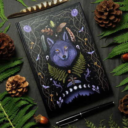 Journaling-Set Hexenwald | Notizbuch Din A5 mit Stickern und Washitape - Carasusan