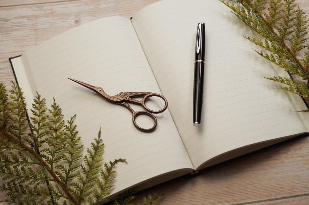 Dot grid notebook | Forest Magic | black | 128 pages | ribbon bookmark | eco friendly recycled paper | bullet pattern journal or lined