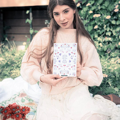 Stickerbogen Din A5 romantische lila Blumenranken - Journaling Zubehör und Boho Deko - Carasusan