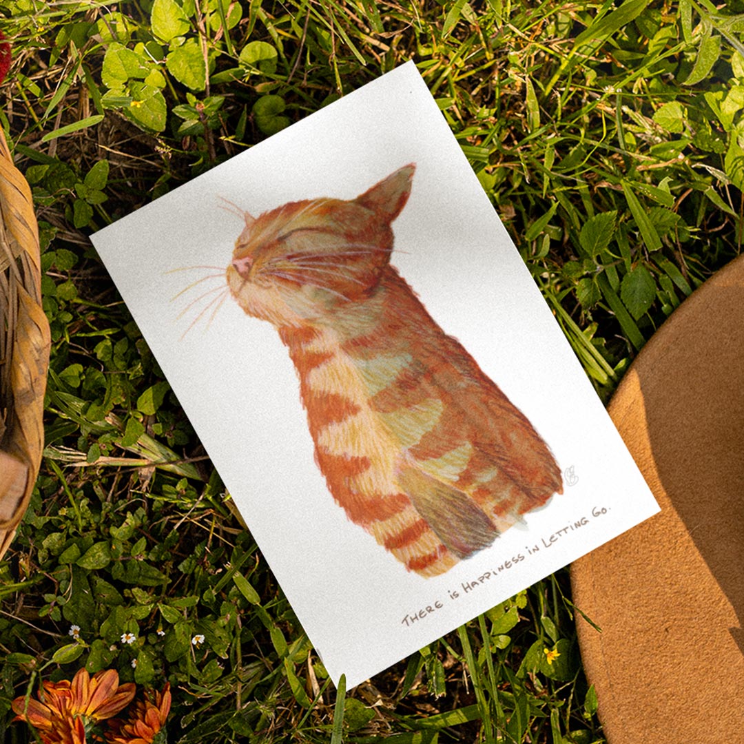 Happy Cat Postkarte mit Spruch Din A6 | Katzen Weisheiten