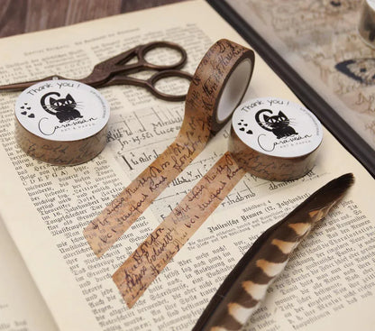 Washi Tape Set Dark Academia | Schmetterlinge + Scriptures - Carasusan