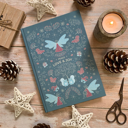 Winterliches Bullet Pattern Journal 'Fairy Core' hellblau | DinA5 - Carasusan