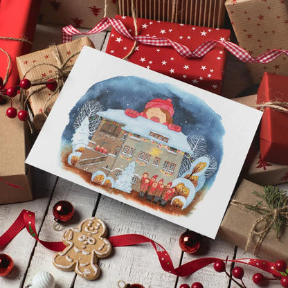 Weihnachtskarte 'Weihnachtssingen' mit Umschlag aus Kraftpapier | umweltfreundlich - Carasusan