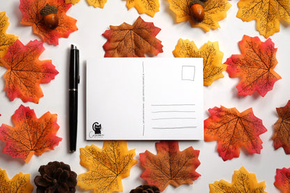 Herbstliche Postkarte mit Nachtfaltern und Herbstlaub 'You are amazing!' - Carasusan