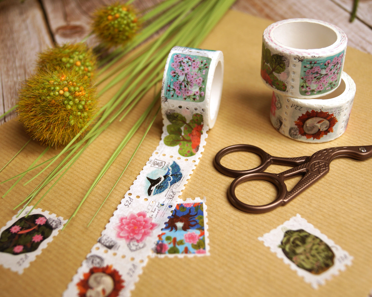 Washi Tape Stamps 'Whimsical Watercolor Illustrations' Stickers