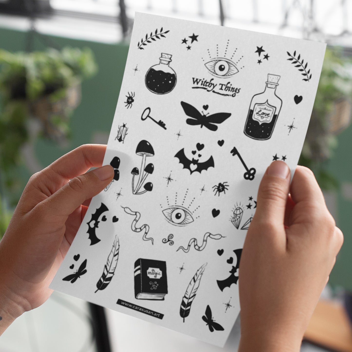 Stickerbogen 'Witchy Things' magische Illustrationen für Bullet Journaling, Deko und mehr