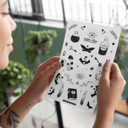 Halloween Stickerbogen 'Witchy Things' magische Illustrationen für Bullet Journaling, Deko und mehr - Carasusan