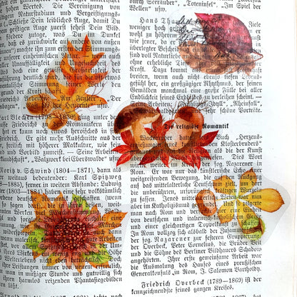 Journaling Set Herbst | Notizbuch mit Punktraster, Washi Tape und passende Sticker Herbstlaub und Nachtfalter | Boho - Carasusan