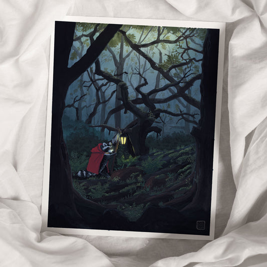 Art Print 'Racoon - The Wanderer' | 35x43cm | signed and limited edition